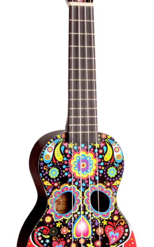 Mahalo MA1SKbk Art Series Soprano Ukulele Skull, Black