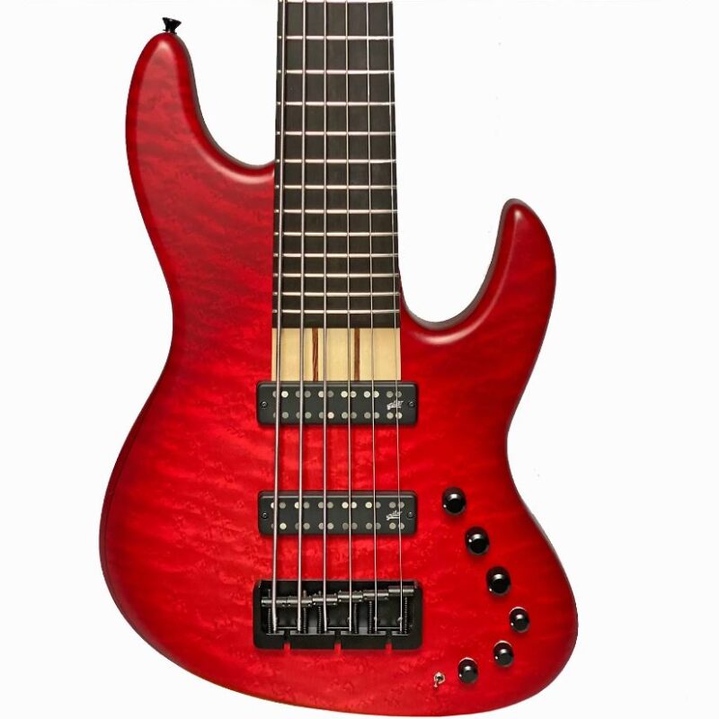 Miura MB-1 6-String Electric Bass Guitar Trans Red