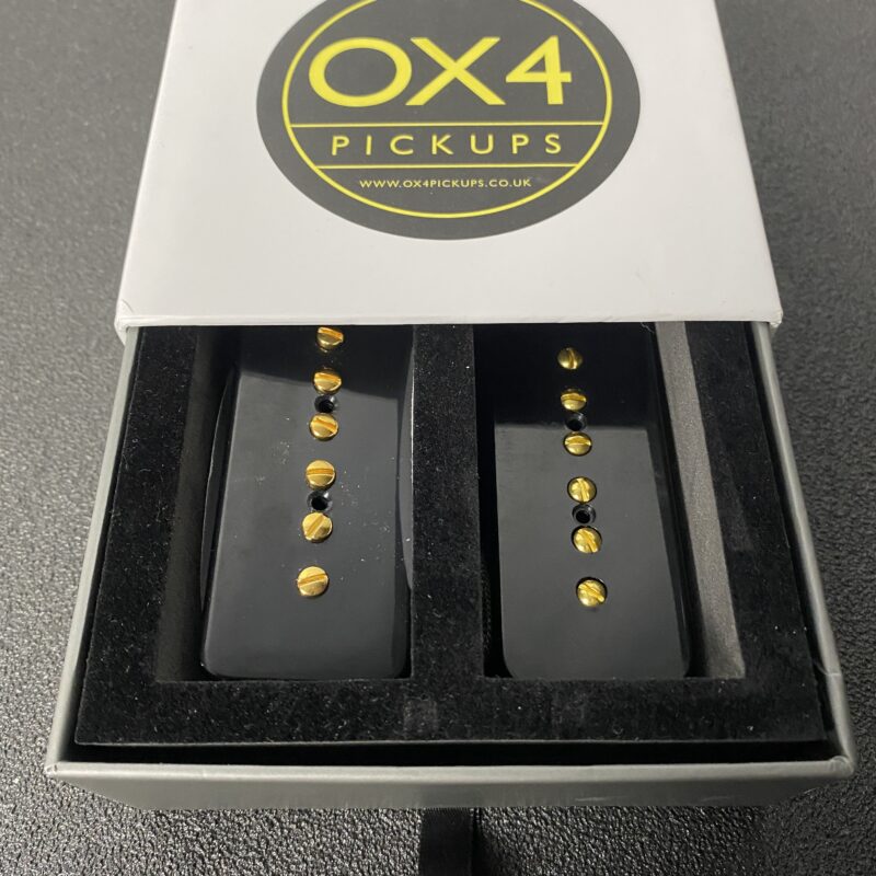 OX4 P90 Soapbar Pickups Set Black w/ Gold