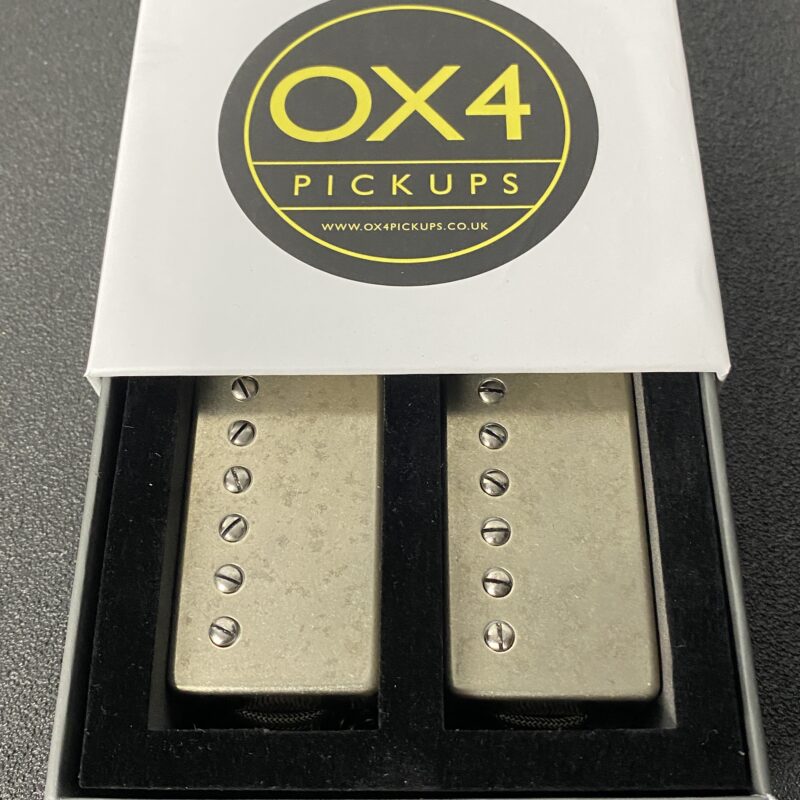 OX4 Peter Green Rollin' Man Pickups Set, Aged Nickel Covers