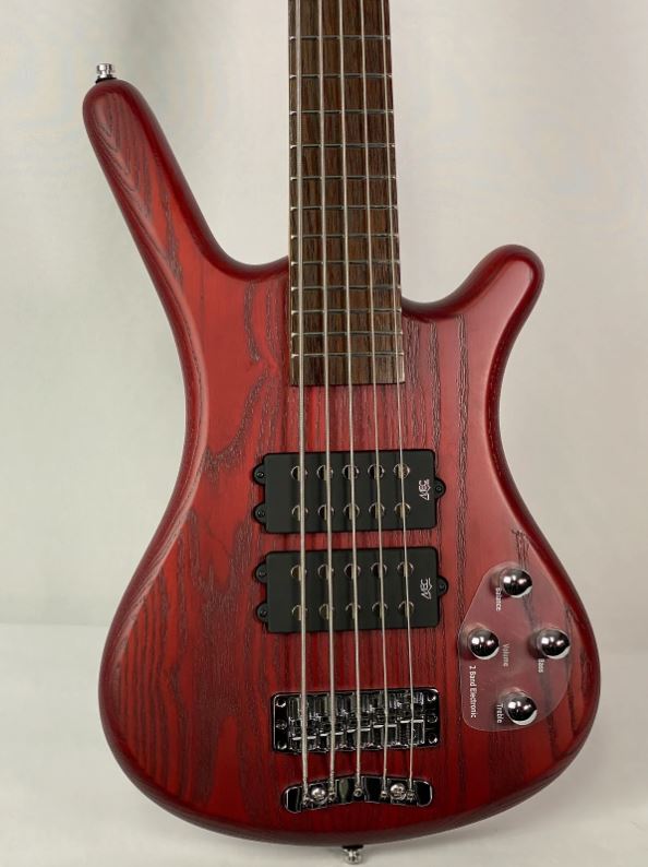 Warwick Rockbass Corvette $$ 5 String Bass Burgundy Red Transparent Satin