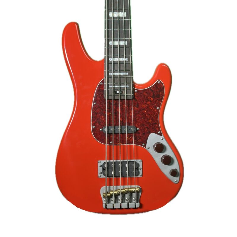 AmpMaster 5 Bass MEDIUM Scale 32" || Woodcraft electric guitars Dual Pickup Match Headstock