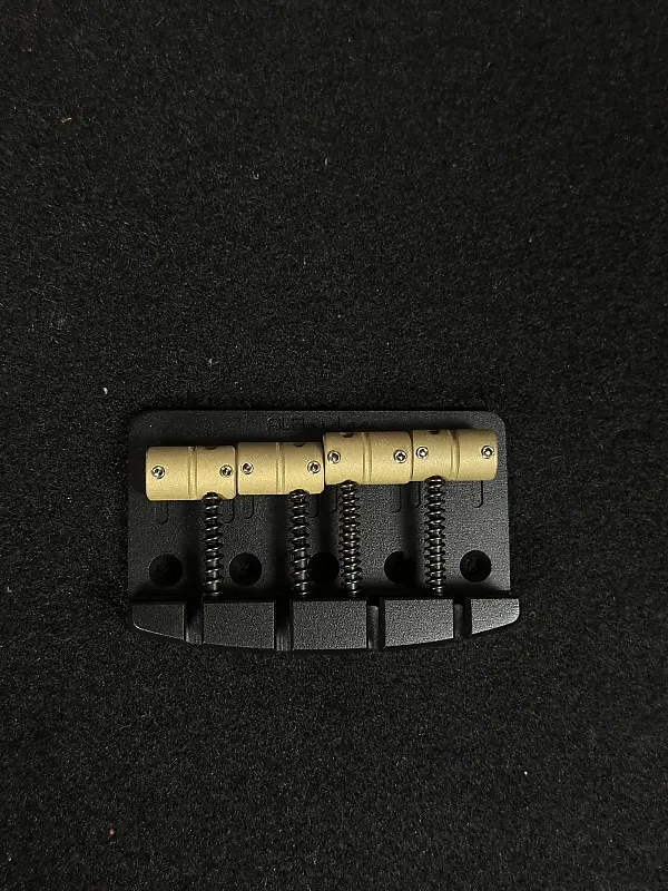 AlBridge Parts F419QB 4-String Quick Release Bridge For Jazz Bass Or Precision Electric Bass Guitars Black (F419Q-B)