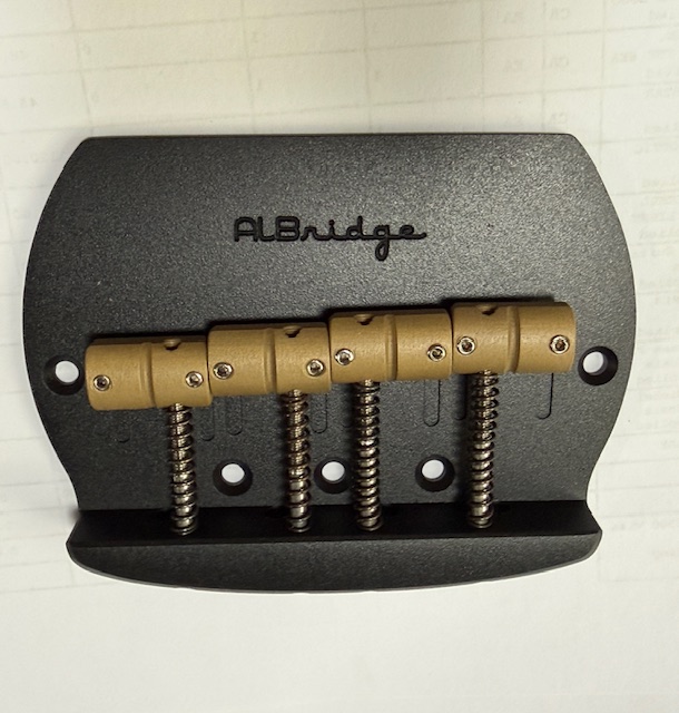 Sterling RAY4 by AlBridge Parts BSMM420B “MM Style” Bass 4-String Bridge For Sterling RAY4 SUB Black