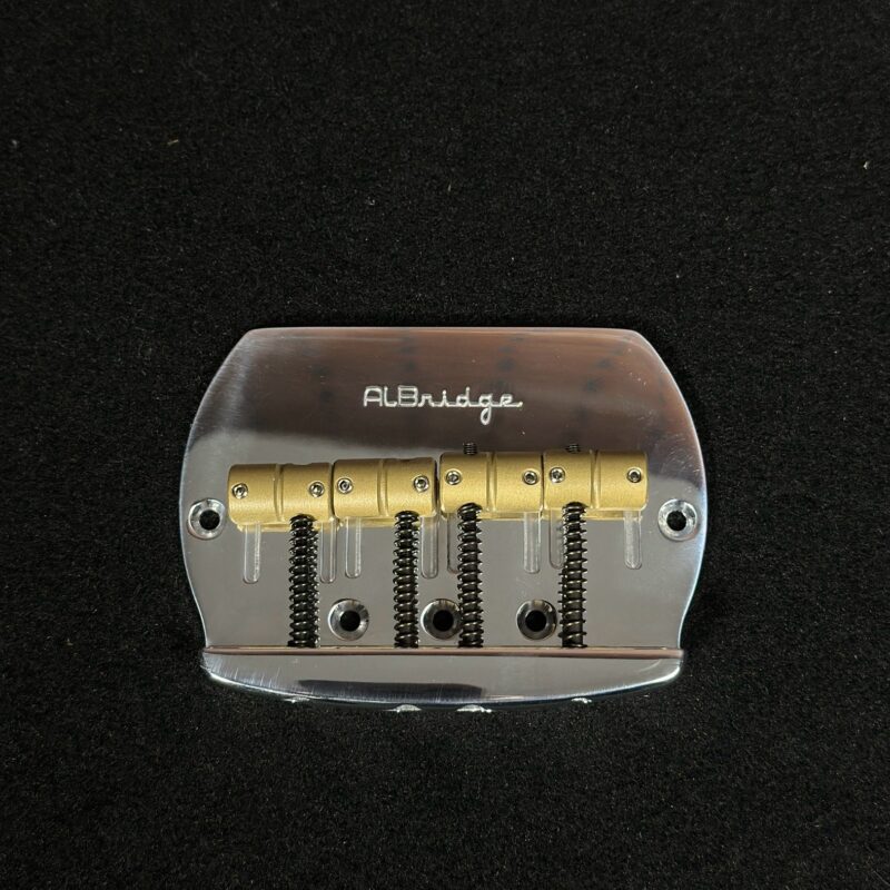 Sterling RAY4 by AlBridge Parts BSMM420 “MM Style” Bass 4-String Bridge For Sterling RAY4 SUB Polished