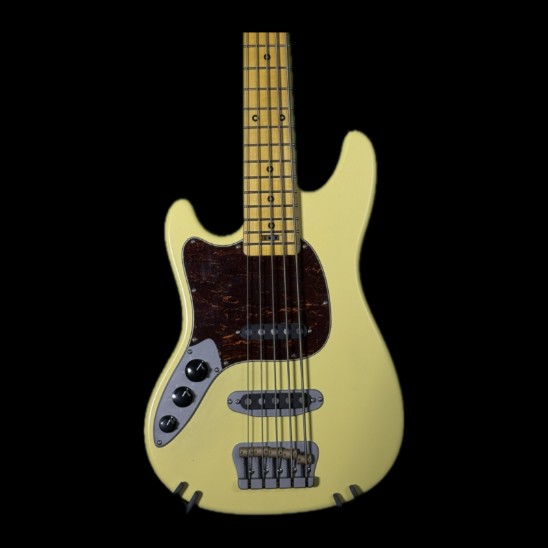 Woodcraft electric guitars AmpMaster 5 Bass short scale 30" LEFT Vintage White